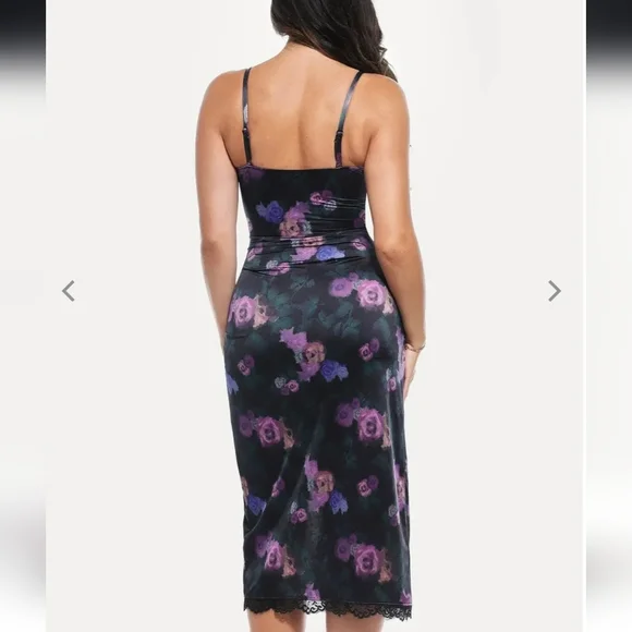 POPILUSH Shapewear Lace Trim Sculpting Floral-Print Corset Style Midi - XL NWT - Picture 2 of 4